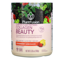 PlantFusion, Комплекс с растительными пептидами, Collagen Beauty, клубничный лимонад, 180 г