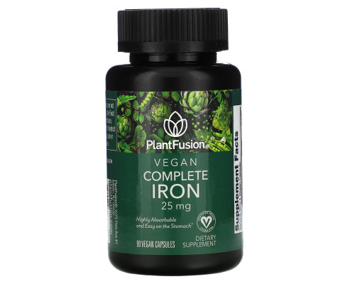 PlantFusion, Vegan Complete Iron, 25 mg, 90 Vegan Capsules PlantFusion, Vegan Complete Iron, 25 mg, 90 Vegan Capsules