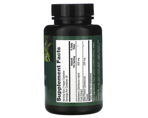 PlantFusion, Vegan Black Elderberry, 1,150 mg, 60 Vegan Capsules PlantFusion, Vegan Black Elderberry, 1,150 mg, 60 Vegan Capsules