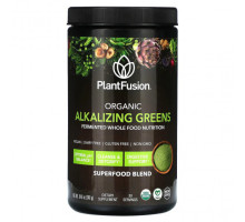 Зелень и зеленые овощи PlantFusion, Органическая подщелачивающая зелень, 240 г (8,46 унции)