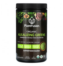 Зелень и зеленые овощи PlantFusion, Органическая подщелачивающая зелень, 240 г (8,46 унции)