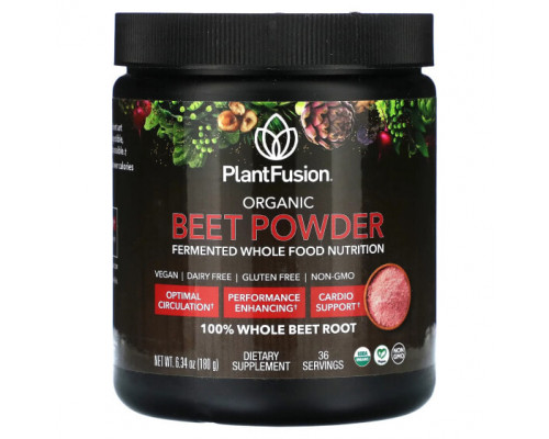 Овощи PlantFusion, Органический свекольный порошок, 180 г (6,43 унции) Овощи PlantFusion, Органический свекольный порошок, 180 г (6,43 унции)