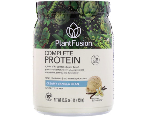 PlantFusion, Complete Protein, Creamy Vanilla Bean, 15.87 oz (450 g) PlantFusion, Complete Protein, Creamy Vanilla Bean, 15.87 oz (450 g)