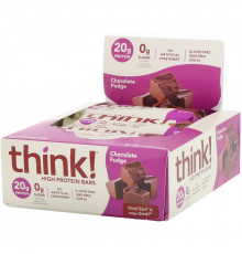 ThinkThin, Протеиновый батончик, шоколадная помадка, 10 батончиков, 60 г (1,1 унция) каждый