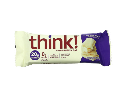 ThinkThin, Высокопротеиновый батончик, белый шоколад, 10 батончиков, 2,1 унции (60 г) каждый ThinkThin, Высокопротеиновый батончик, белый шоколад, 10 батончиков, 2,1 унции (60 г) каждый