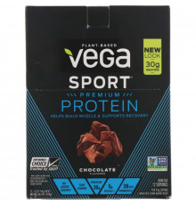 Vega, Спортивная Смесь Для Белковых Напитков, Шоколадный Вкус, 12 Пакетиков, 1.6 унции (44 г) Каждый