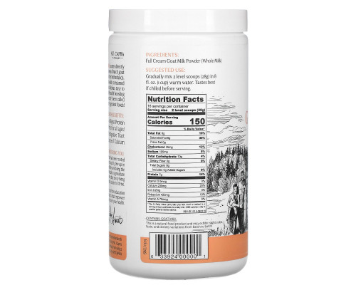 Mt. Capra, CapraMilk, Goat Milk Powder, 1 lb (453 g) Mt. Capra, CapraMilk, Goat Milk Powder, 1 lb (453 g)