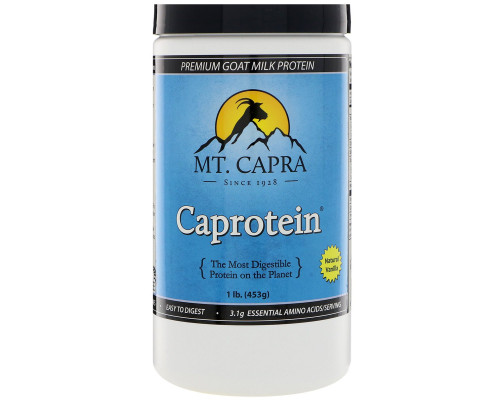 Mt. Capra, Caprotein, высококачественный протеин из козьего молока, ваниль, 1 ф. (453 г) Mt. Capra, Caprotein, высококачественный протеин из козьего молока, ваниль, 1 ф. (453 г)