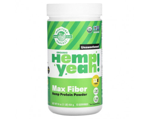 Клетчатка Manitoba Harvest, Органическая конопля Max Fiber, конопляный протеин в порошке, без подсластителей, 454 г (1 фунт) Клетчатка Manitoba Harvest, Органическая конопля Max Fiber, конопляный протеин в порошке, без подсластителей, 454 г (1 фунт)