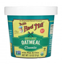 Bob's Red Mill, Органическая овсянка с семенами льна и чиа, 1,8 унц. (51 г)