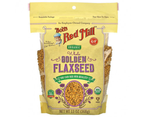 Рыбий жир и Омега 3, 6, 9 Bob's Red Mill, Органическое цельное золотое льняное семя, 13 унций (368 г) Рыбий жир и Омега 3, 6, 9 Bob's Red Mill, Органическое цельное золотое льняное семя, 13 унций (368 г)