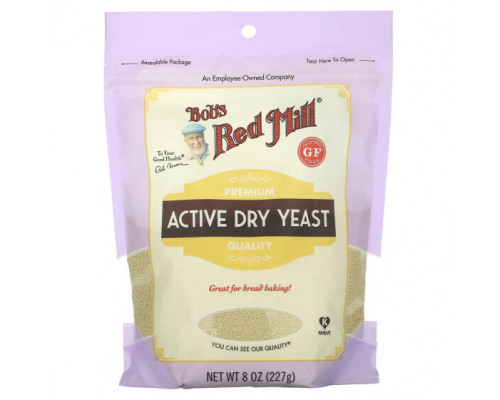 Дрожжи Bob's Red Mill, Активные сухие дрожжи, без глютена, 227 г (8 унций) Дрожжи Bob's Red Mill, Активные сухие дрожжи, без глютена, 227 г (8 унций)