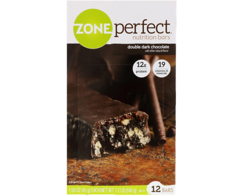 ZonePerfect Dark All-Natural Nutrition Bars Double Dark Chocolate 12 Bars 1.58 oz (45 g) Each ZonePerfect Dark All-Natural Nutrition Bars Double Dark Chocolate 12 Bars 1.58 oz (45 g) Each