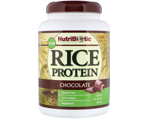 NutriBiotic, Рисовый белок с шоколадом, 1 фунт и 6.9 унций (650 г) NutriBiotic, Рисовый белок с шоколадом, 1 фунт и 6.9 унций (650 г)