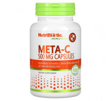 Витамин C NutriBiotic, Immunity, Meta-C, 500 мг, 100 капсул без глютена