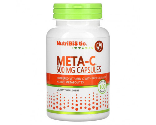 Витамин C NutriBiotic, Immunity, Meta-C, 500 мг, 100 капсул без глютена Витамин C NutriBiotic, Immunity, Meta-C, 500 мг, 100 капсул без глютена