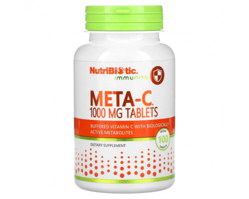 Витамин C NutriBiotic, Immunity, Meta-C, 1000 мг, 100 веганских таблеток Витамин C NutriBiotic, Immunity, Meta-C, 1000 мг, 100 веганских таблеток