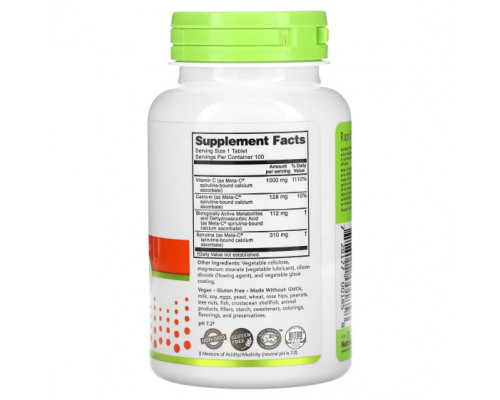 Витамин C NutriBiotic, Immunity, Meta-C, 1000 мг, 100 веганских таблеток Витамин C NutriBiotic, Immunity, Meta-C, 1000 мг, 100 веганских таблеток