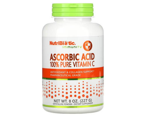 NutriBiotic, Аскорбиновая Кислота, 100% Чистый Витамин C Кристаллический Порошок, 8 унции (227 г) NutriBiotic, Аскорбиновая Кислота, 100% Чистый Витамин C Кристаллический Порошок, 8 унции (227 г)