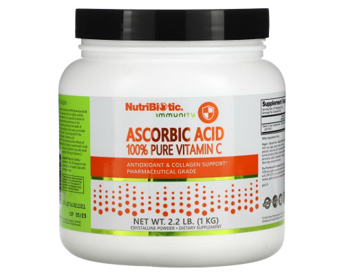 NutriBiotic Аскорбиновая кислота кристаллический порошок 1 кг NutriBiotic Аскорбиновая кислота кристаллический порошок 1 кг