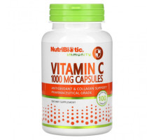 Витамин C NutriBiotic, Immunity, витамин C, 1000 мг, 100 капсул без глютена