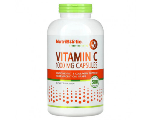 Витамин C NutriBiotic, Витамин C, 1000 мг, 500 капсул Витамин C NutriBiotic, Витамин C, 1000 мг, 500 капсул