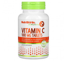 От гриппа и простуды NutriBiotic, Immunity, витамин C, 1000 мг, 100 веганских таблеток