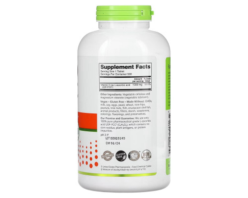 NutriBiotic, Витамин C, 1000 мг, 500 Веганских Таблеток NutriBiotic, Витамин C, 1000 мг, 500 Веганских Таблеток