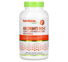 Витамин C NutriBiotic, Immunity, аскорбат Bio-C, витамин C с биофлавоноидами и минералами, 454 г (16 унций)