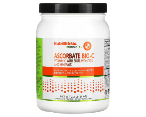 Витамин C NutriBiotic, Immunity, аскорбат Bio-C, витамин C с биофлавоноидами и минералами, 1 кг (2,2 фунта) Витамин C NutriBiotic, Immunity, аскорбат Bio-C, витамин C с биофлавоноидами и минералами, 1 кг (2,2 фунта)