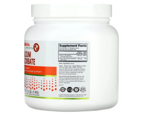 Кальций NutriBiotic, Иммунитет, аскорбат кальция, 1 кг (2,2 фунта) Кальций NutriBiotic, Иммунитет, аскорбат кальция, 1 кг (2,2 фунта)