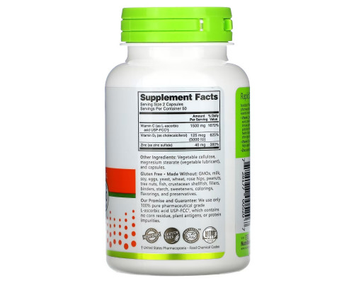 NutriBiotic, Immunity, Vitamin C + D3 & Zinc, 100 Capsules NutriBiotic, Immunity, Vitamin C + D3 & Zinc, 100 Capsules
