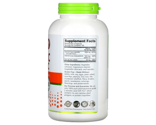 NutriBiotic, Immunity, Vitamin C + D3 & Zinc, 250 Capsules NutriBiotic, Immunity, Vitamin C + D3 & Zinc, 250 Capsules