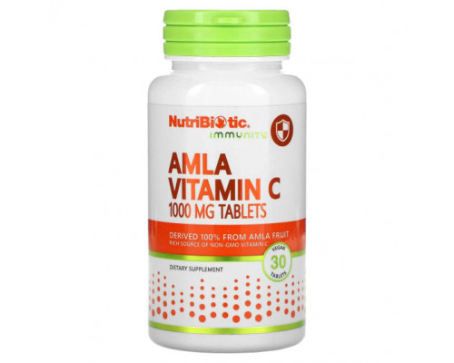 БАДы для укрепления иммунитета NutriBiotic, Immunity, витамин C амла, 1000 мг, 30 веганских таблеток БАДы для укрепления иммунитета NutriBiotic, Immunity, витамин C амла, 1000 мг, 30 веганских таблеток