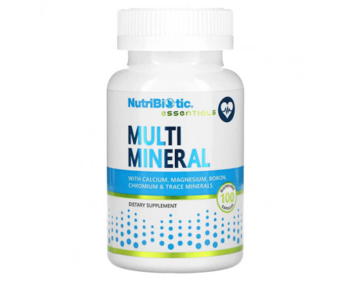 Витаминно-минеральные комплексы NutriBiotic, Essentials, мультиминерал, 100 капсул без глютена Витаминно-минеральные комплексы NutriBiotic, Essentials, мультиминерал, 100 капсул без глютена
