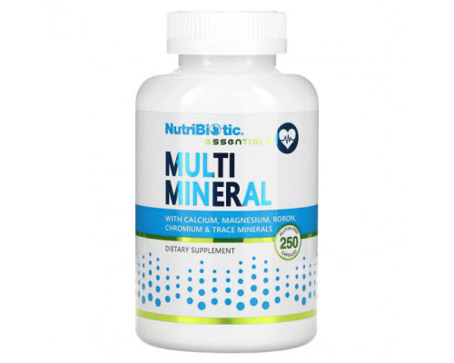 Витаминно-минеральные комплексы NutriBiotic, Essentials, мультиминерал, 250 капсул без глютена Витаминно-минеральные комплексы NutriBiotic, Essentials, мультиминерал, 250 капсул без глютена