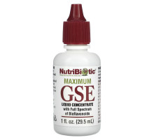 NutriBiotic, Максимум GSE, Жидкий Концентрат, Экстракт семян грейпфрута, 1 жидких унции (29.5 мл)