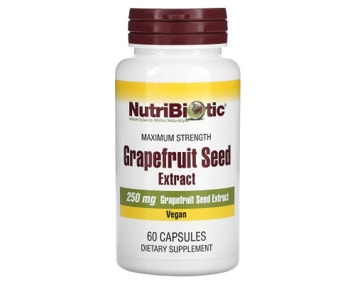 NutriBiotic, Экстракт Семян Грейпфрута, 250 мг, 60 Капсул NutriBiotic, Экстракт Семян Грейпфрута, 250 мг, 60 Капсул