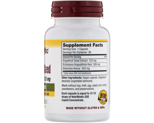 NutriBiotic Экстракт Семян Грейпфрута с Эхинацеей и Полынью 90 капсул NutriBiotic Экстракт Семян Грейпфрута с Эхинацеей и Полынью 90 капсул
