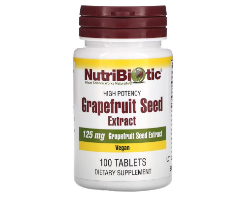 NutriBiotic Семена грейпфрута экстракт 125 мг 100 таблеток NutriBiotic Семена грейпфрута экстракт 125 мг 100 таблеток
