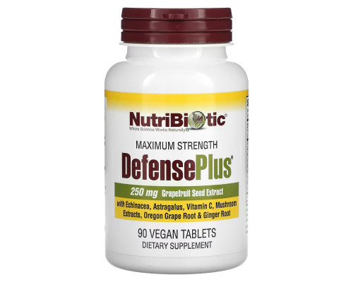 NutriBiotic DefensePlus 250 мг экстракт косточек грейпфрута 90 веганских таблеток NutriBiotic DefensePlus 250 мг экстракт косточек грейпфрута 90 веганских таблеток