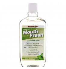 NutriBiotic MouthFresh Натуральная жидкость для полоскания рта освежающая мята 16 жидких унций (473 мл)