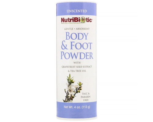 NutriBiotic Натуральный порошок для ног и тела без запаха 4 унции (113 г) NutriBiotic Натуральный порошок для ног и тела без запаха 4 унции (113 г)
