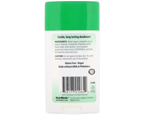 NutriBiotic Long Lasting Deodorant Stick Unscented 2.6 oz (75 g) NutriBiotic Long Lasting Deodorant Stick Unscented 2.6 oz (75 g)