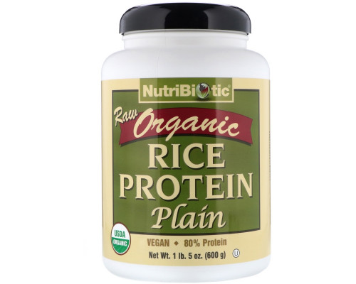 NutriBiotic, Сырой органический рисовый белок, 600 г NutriBiotic, Сырой органический рисовый белок, 600 г