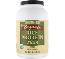 NutriBiotic, Сырой натуральный простой рисовый белок, 3 фунта (1.36 кг)