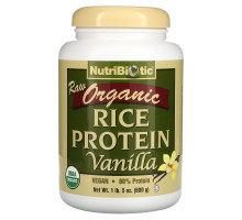 NutriBiotic, Сырой натуральный рисовый белок с ванилью, 1 фунт 5 унций (600 г)