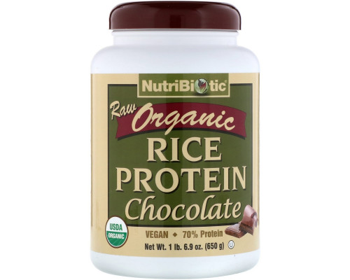 NutriBiotic, Органический Белок Риса, Шоколад, 6.9 унции (650 г) NutriBiotic, Органический Белок Риса, Шоколад, 6.9 унции (650 г)