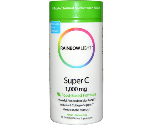Rainbow Light, Супер С, 1000 мг, 60 таблеток Rainbow Light, Супер С, 1000 мг, 60 таблеток
