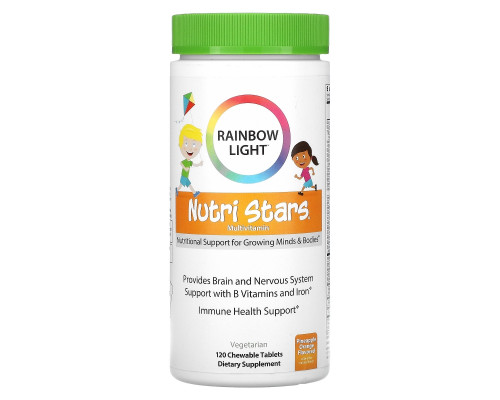 Rainbow Light, Nutri Stars, жевательные мультивитамины, фруктовый вкус, 120 жевательных таблеток